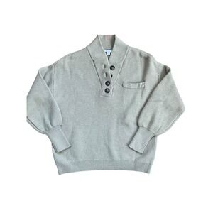 Lunya‎ Cozy Cotton Silk Pocket Henley Knit Women in soft green, Size XS